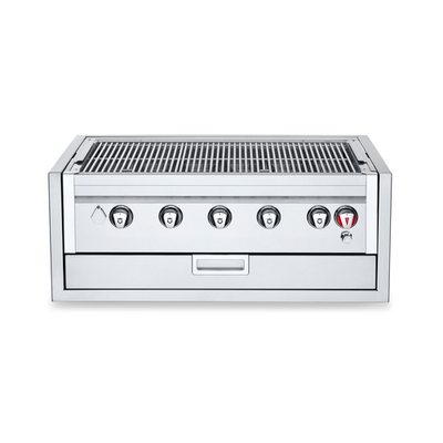 Crown Verity IBI36-GO-NG Infinite Series Natural Gas 41.34" W 5 Burners Stainless Steel Built-In Outdoor Charbroiler Grill - 74,000 BTU