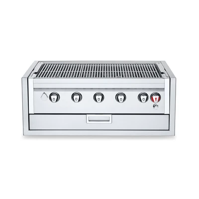 Crown Verity IBI36-GO-NG Infinite Series Natural Gas 41.34" W 5 Burners Stainless Steel Built-In Outdoor Charbroiler Grill - 74,000 BTU