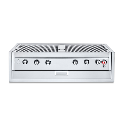 Crown Verity IBI482RD-GO-NG Infinite Series Natural Gas 48" W 6 Burners Stainless Steel Built-In Outdoor Charbroiler Grill - 93,000 BTU
