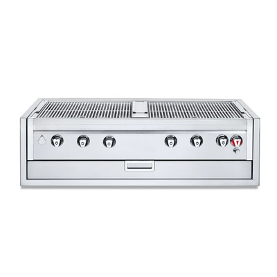 Crown Verity IBI482RD-GO-NG Infinite Series Natural Gas 48" W 6 Burners Stainless Steel Built-In Outdoor Charbroiler Grill - 93,000 BTU