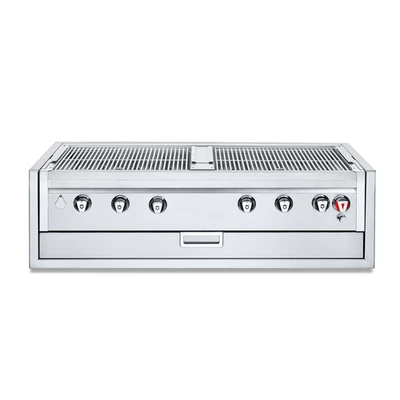 Crown Verity IBI482RD-GO-NG Infinite Series Natural Gas 48" W 6 Burners Stainless Steel Built-In Outdoor Charbroiler Grill - 93,000 BTU
