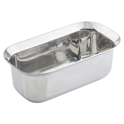 TableCraft Products 123509 11" x 5 7/8" x 4" 3 Qt. Third Size Without Handles Induction Aluminum Core Mirror Finish Tri-Ply Serving Pan