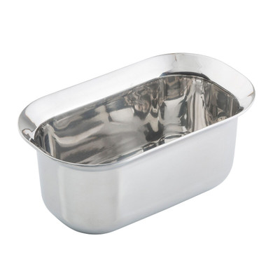 TableCraft Products 123511 9" x 5 1/4" x 4" 2 Qt. Quarter Size Without Handles Induction Aluminum Core Mirror Finish Tri-Ply Serving Pan