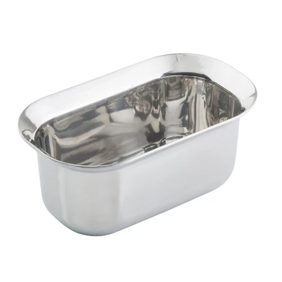 TableCraft Products 123511 9" x 5 1/4" x 4" 2 Qt. Quarter Size Without Handles Induction Aluminum Core Mirror Finish Tri-Ply Serving Pan