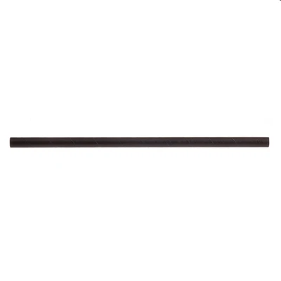 TableCraft Products 700133 7 3/4" L 8mm Thick Individually Wrapped Paper Solid Black Straws