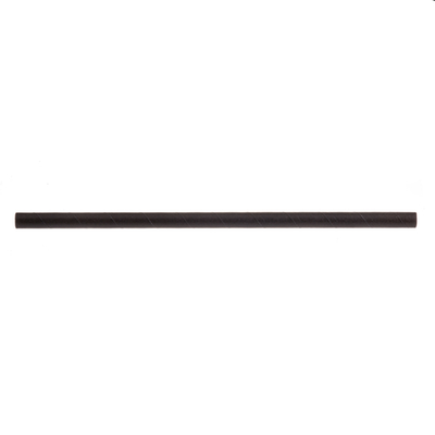TableCraft Products 700133 7 3/4" L 8mm Thick Individually Wrapped Paper Solid Black Straws