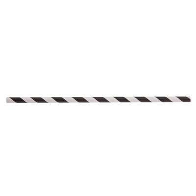 TableCraft Products 100113 7 3/4" L 6mm Thick Individually Wrapped Paper Black Striped Straws