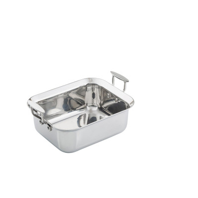 TableCraft Products 123508 11" x 9" x 4" D 5 Qt. Half Size With Handles Induction Aluminum Core Mirror Finish Tri-Ply Serving Pan