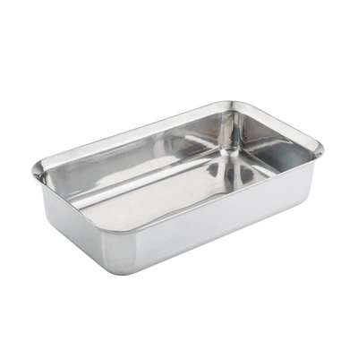 TableCraft Products 123503 18" x 11" x 4" D 11 1/4 Qt. Full Size Without Handles Induction Aluminum Core Mirror Finish Tri-Ply Serving Pan