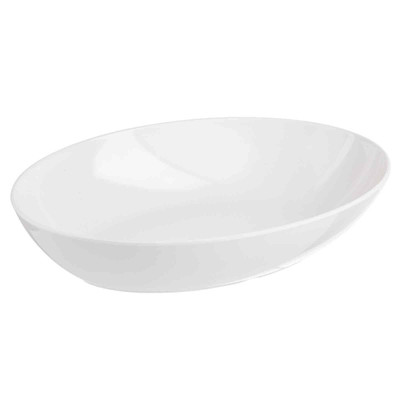 TableCraft Products 1025202 208 Oz. Large Oval White Melamine Sierra Bowl
