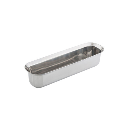 TableCraft Products 123505 18 1/2" x 5 1/4" x 4" 4 1/2 Qt. Without Handles Induction Aluminum Core Mirror Finish Tri-Ply Serving Pan