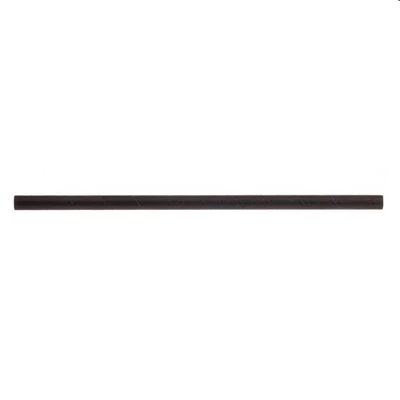 TableCraft Products 700132 7 3/4" L 8mm Thick Unwrapped Paper Solid Black Straws