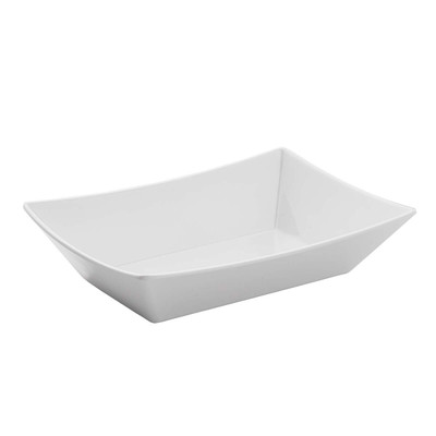 TableCraft Products 12350002 8 1/2" W x 5 3/4" D x 1 7/8" H Large Rectangular Melamine White Better Burger Collection Fry Tray