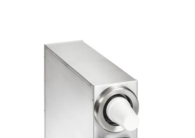Vollrath 58843 14.25" W x 31.63" H x 23.25" D Stainless Steel Vertical Countertop with 3 "T" Lid Holders and Straw Pocket Cup Dispenser