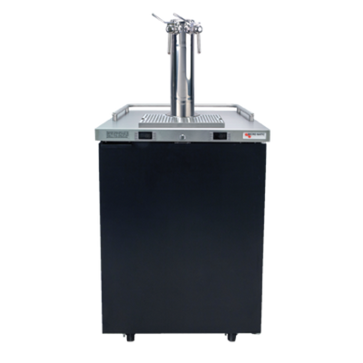 Micro Matic MDD23W-E-A 25" W Black Vinyl Over Steel One-Section Pro-Line E-Series Dual Temperature Wine Cooler Dispenser - 115 Volts
