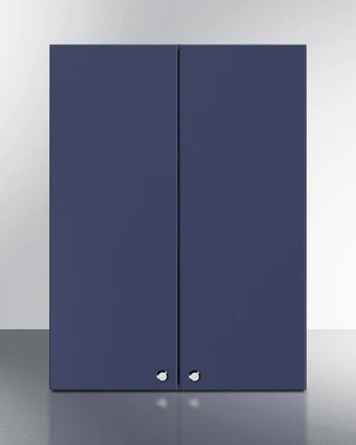 Summit CABMN2430 24" W x 30" H Midnight Navy Seamless Plywood Box 6-Way Adjustable Hinging French Door Wall Cabinet
