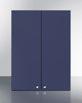 Summit CABMN2430 24" W x 30" H Midnight Navy Seamless Plywood Box 6-Way Adjustable Hinging French Door Wall Cabinet