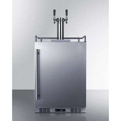 Summit SBC683OSTWINCFB 23.75" W Stainless Steel Door Built-in Outdoor Beer & Coffee Kegerator - 115 Volts