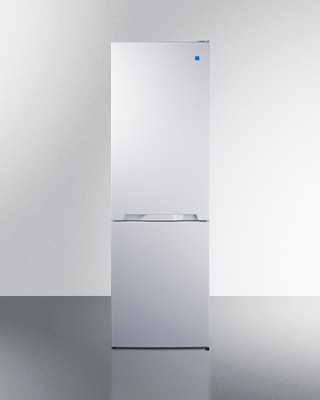 Summit FFBF121W 11.7 Cu. Ft. White Stainless Steel 2 Solid Doors Frost-Free Refrigerator-Freezer - 115 Volts