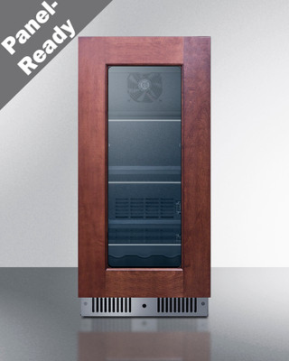 Summit CL156BV1PNR 14.75" W Stainless Steel Built-In or Freestanding Undercounter Beverage Center with Glass Door Panel-Ready - 115 Volts