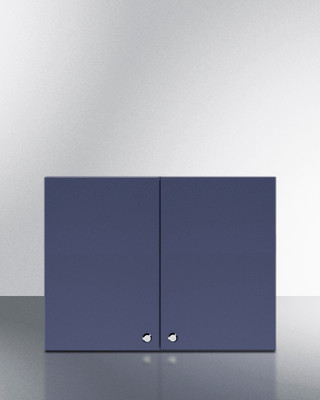 Summit CABMN2418 24" W x 18" H Midnight Navy Seamless Plywood Box 6-Way Adjustable Hinging French Door Wall Cabinet