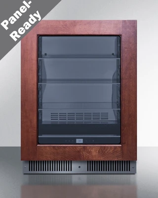 Summit CL24BV1PNR 23.38" W Stainless Steel Glass Door with Panel Built-In or Freestanding Undercounter Beverage Center - 115 Volts