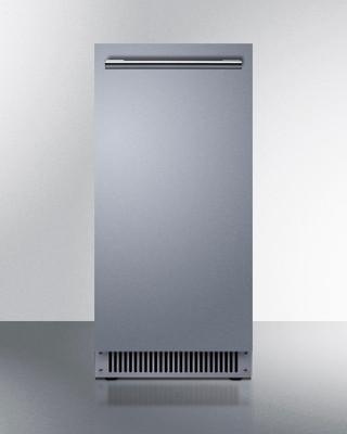 Summit BIM62ADA 68 Lbs. Black Stainless Steel Indoor Undercounter Clear Full Size Dice Icemaker - 115 Volts