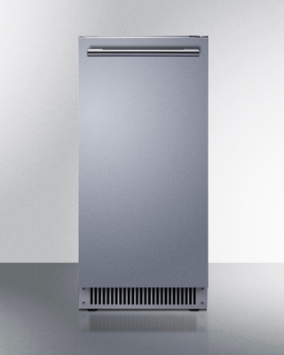 Summit BIM63OSADA 68 Lbs. Black Stainless Steel Outdoor Undercounter Clear Full Size Dice Icemaker - 115 Volts
