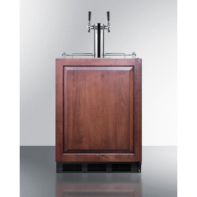 Summit SBC58BLBIADAIFTWINCFB 23.63" W Panel-Ready Door Built-in Beer & Coffee Kegerator - 115 Volts