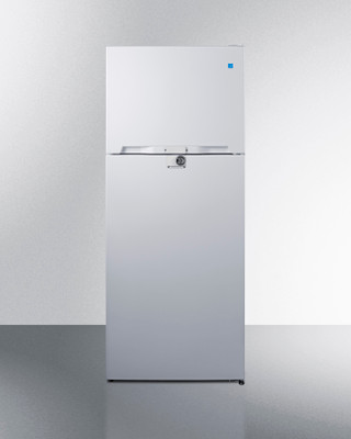 Summit CTR151WLLF2 14.3 Cu. Ft. White Interior 2 Solid Doors Top-Mount Refrigerator-Freezer with Combination Lock - 115 Volts