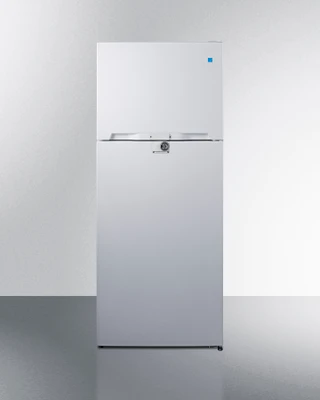 Summit CTR151WLLF2 14.3 Cu. Ft. White Interior 2 Solid Doors Top-Mount Refrigerator-Freezer with Combination Lock - 115 Volts