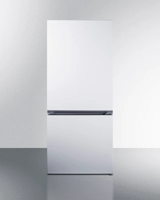 Summit FFBF172W 16.1 Cu. Ft. White Cabinet Stainless Steel 1-Section Bottom Mount Refrigerator-Freezer - 115 Volts
