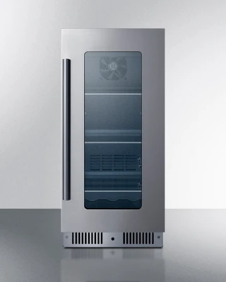 Summit CL156BV1 14.75" W Stainless Steel Built-In or Freestanding Undercounter Beverage Center - 115 Volts