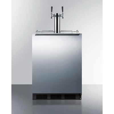 Summit SBC58BLBIADATWINCFB 23.63" W Stainless Steel Door Built-in Beer & Coffee Kegerator - 115 Volts