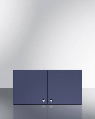 Summit CABMN2412 24" W x 12" H Midnight Navy Seamless Plywood Box 6-Way Adjustable Hinging French Door Wall Cabinet