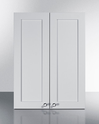 Summit CABWH2430 24" W x 30" H Clean White Seamless Plywood Box 6-Way Adjustable Hinging French Door Wall Cabinet