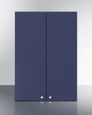 Summit CABMN2130 21" W x 30" H Midnight Navy Seamless Plywood Box 6-Way Adjustable Hinging French Door Wall Cabinet