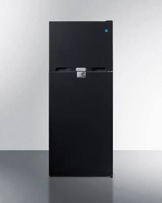 Summit CTR152BLLF2 14.3 Cu. Ft. Black 2 Doors Top-Mount Refrigerator-Freezer with Combination Lock - 115 Volts