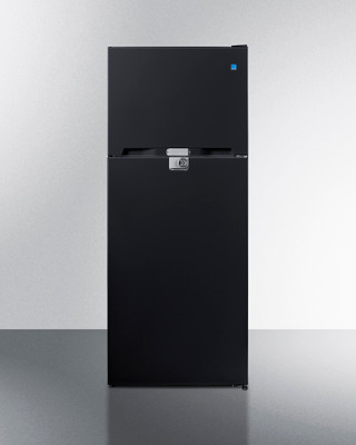 Summit CTR152BLLF2 14.3 Cu. Ft. Black 2 Doors Top-Mount Refrigerator-Freezer with Combination Lock - 115 Volts
