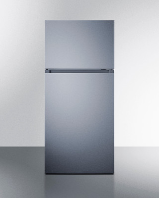 Summit FF18SS 18 Cu. Ft. Gray Cabinet Stainless Steel 2 Doors Top-Mount Refrigerator-Freezer - 115 Volts
