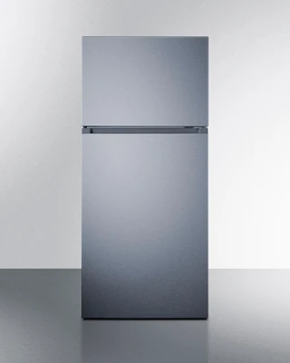 Summit FF18SS 18 Cu. Ft. Gray Cabinet Stainless Steel 2 Doors Top-Mount Refrigerator-Freezer - 115 Volts