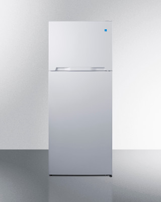 Summit CTR151W 14.3 Cu. Ft. White Interior Stainless Steel 2 Solid Doors Frost-Free Refrigerator-Freezer - 115 Volts