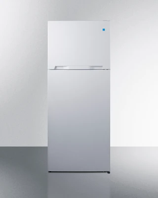Summit CTR151W 14.3 Cu. Ft. White Interior Stainless Steel 2 Solid Doors Frost-Free Refrigerator-Freezer - 115 Volts