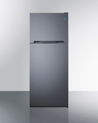 Summit CTR15SS 14.3 Cu. Ft. Black Stainless Steel and White Interior 2 Solid Doors Frost Free Refrigerator-Freezer - 115 Volts