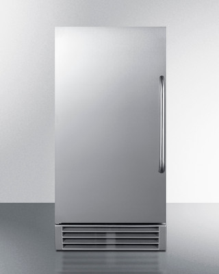 Summit BIM44GCSS 14.5" W Stainless Steel Air-Cooled Freestanding Full Size Cube-Style Icemaker - 115 Volts