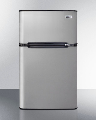 Summit CP34BSS 3.2 Cu. Ft. Black Stainless Steel 1-Section Freestanding Compact Refrigerator and Freezer - 115 Volts