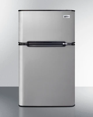 Summit CP34BSS 3.2 Cu. Ft. Black Stainless Steel 1-Section Freestanding Compact Refrigerator and Freezer - 115 Volts