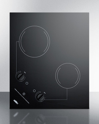 Summit CR2B121 21.25" W Black 2 Burners Manual Controls Electric Radiant Cooktop - 115 Volts