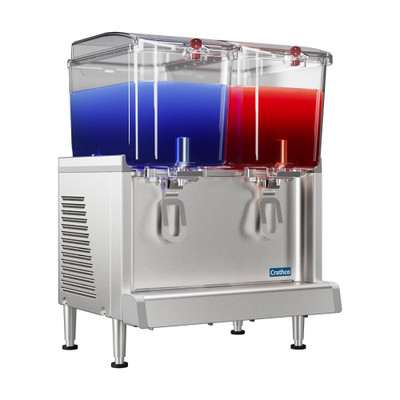 Crathco-UNIC CS-2D-16-290 Simplicity Series 20.5" W Stainless Steel Base with 2 (4.75 Gal.) Clear Plastic Bowls Electric Bubbler Pre-Mix Cold Beverage Dispenser - 120 Volts