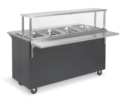 Vollrath 39708 46" W x 24" D x 35" H with NSF2 Certified Cafeteria Breath Guard Enclosed Base 2-Series Affordable Portable Hot Food Station - 120V 525 Watts